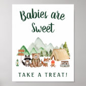 Houtdieren baby's zijn zoet om een behandeling te  poster (Voorkant)