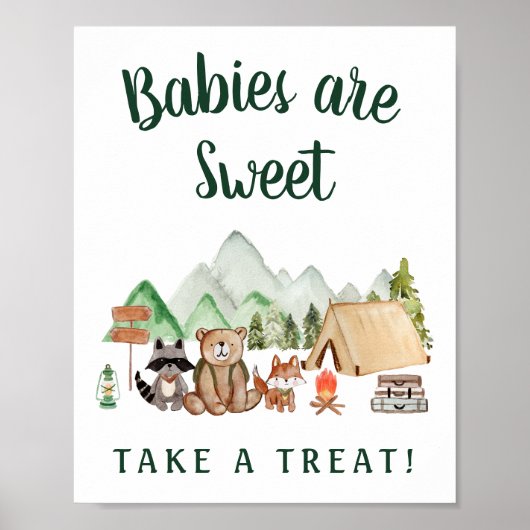 Houtdieren baby's zijn zoet om een behandeling te  poster (Voorkant)