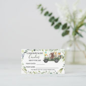 Houtdieren hoeveel Snoepjes Baby shower Plaatskaartje (Staand voorkant)