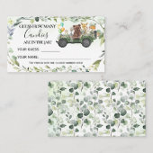Houtdieren hoeveel Snoepjes Baby shower Plaatskaartje (Voorkant / Achterkant)