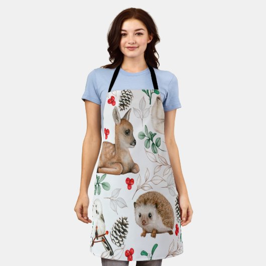 Houtdiersoorten Kerstmis noords Schort (Gedragen)