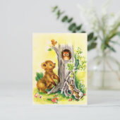  Houtdiersoorten schattig briefkaart (Staand voorkant)