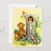  Houtdiersoorten schattig briefkaart (Voorkant / Achterkant)