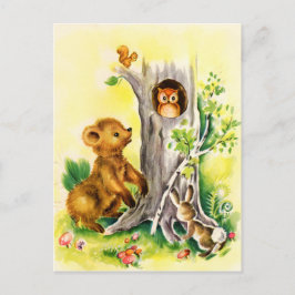 Houtdiersoorten schattig briefkaart