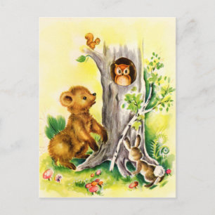 Houtdiersoorten schattig briefkaart