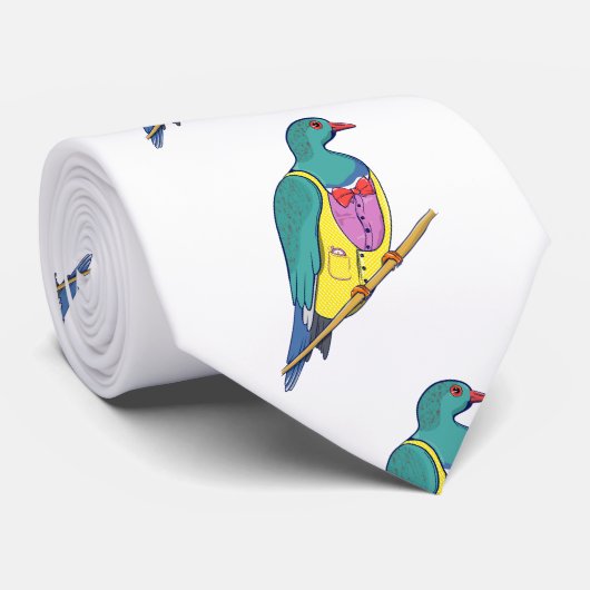 Houtduif Kereru Dragen van een pak Stropdas (Opgerold)
