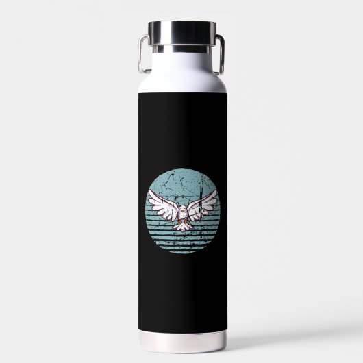 Houtduif Retro Waterfles (Voorkant)