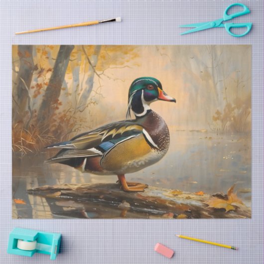 Houteend olieverfschilderij Decoupage Tissuepapier (Craft)