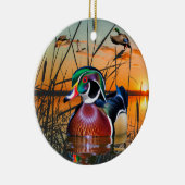 Houteend Ornament, Vliegende Mallard Keramisch Ornament (Rechts)