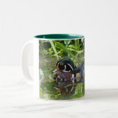 houteend tweekleurige koffiemok (Voorkant links)