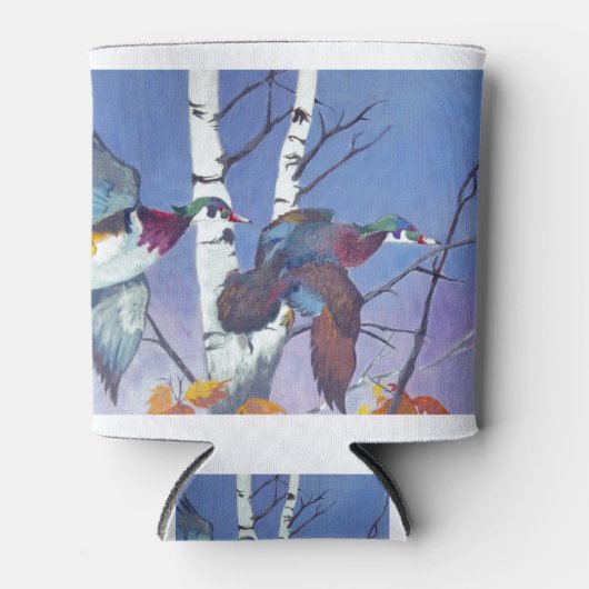 Houteenden die door Berkenboom vliegen Blikjeskoeler (Voorkant)