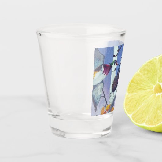 Houteenden die vliegen shot glas (Links)