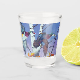 Houteenden die vliegen shot glas