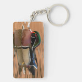 Houteenden zwemmen in water sleutelhanger (achterkant)