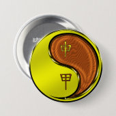 Houten Aap Ronde Button 7,6 Cm (Voorkant /achterkant)