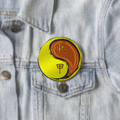 Houten Aap Ronde Button 7,6 Cm (In situ)