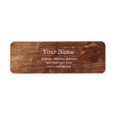 houten achtergrond, bijtende Return Address Labels (Voorkant)