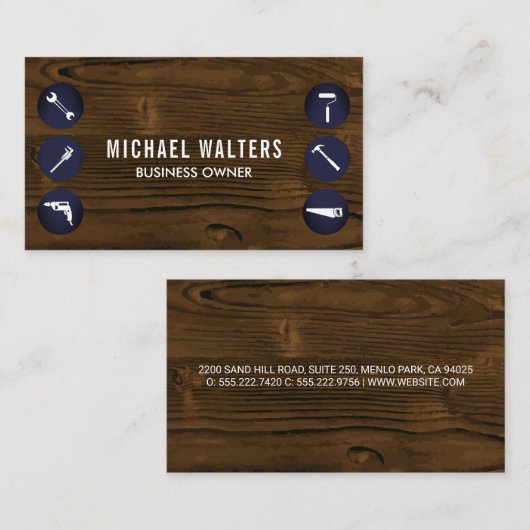houten achtergrond | Hardwaretools Visitekaartje (Voorkant / Achterkant)