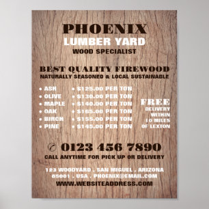 Houten achtergrond, hout/hout/houtwerf Advertentie Poster