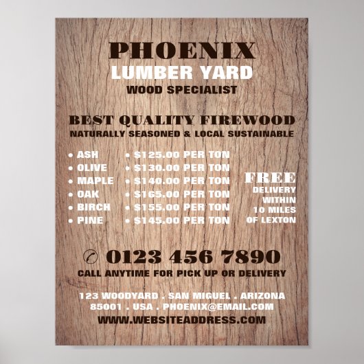 Houten achtergrond, hout/hout/houtwerf Advertentie Poster (Voorkant)