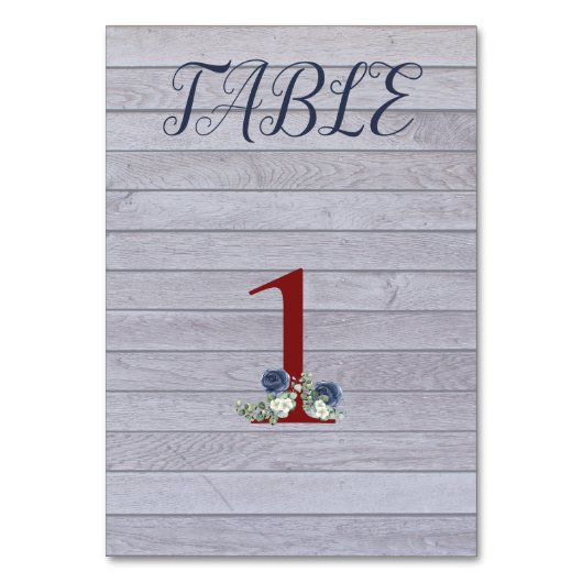 Houten Achtergrond met Blauwe en Witte Bloemen Kaart (Voorkant)