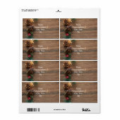 houten achtergrond met dennenappels etiket (Full Sheet)