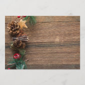 houten achtergrond met dennenappels menu (Achterkant)