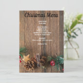 houten achtergrond met dennenappels menu (Staand voorkant)