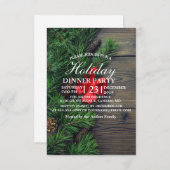 houten achtergrond met kerstthema kaart (Voorkant / Achterkant)