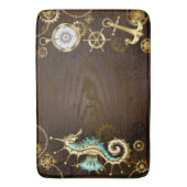 Houten achtergrond met mechanisch zeepaard badmat (Voorkant Verticaal)