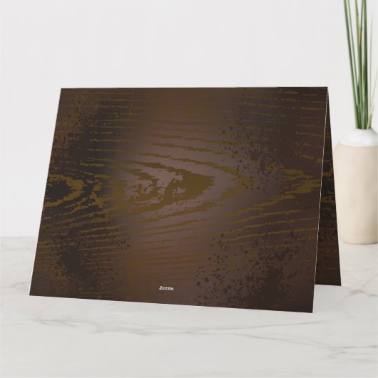 Houten achtergrond met mechanisch zeepaard bedankkaart (Achterkant)