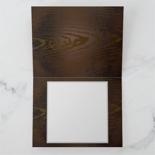 Houten achtergrond met mechanisch zeepaard bedankkaart (Binnen)