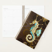 Houten achtergrond met mechanisch zeepaard planner (Display)