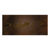 Houten achtergrond met mechanisch zeepaardje reclamekaart (Achterkant)