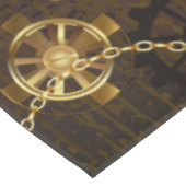 Houten achtergrond met mechanisch zeepaardje tafelkleed (Gekanteld)