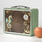 Houten Achtergrond met Mechanische Zeepaard (In situ)