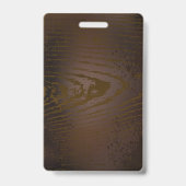 Houten achtergrond met mechanische zeepaard badge (Achterkant)