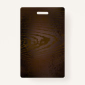 Houten achtergrond met mechanische zeepaard badge (Achterkant)