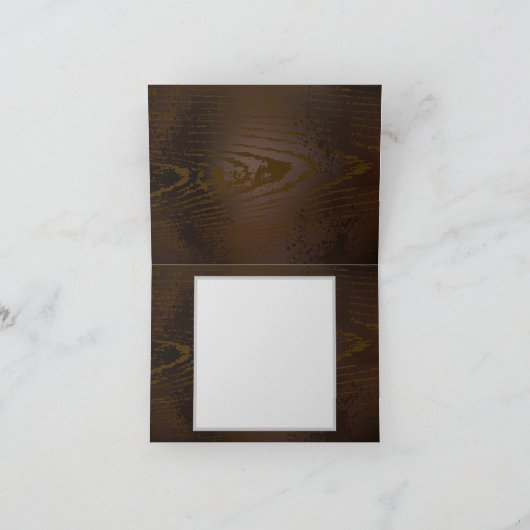 Houten achtergrond met mechanische zeepaard bedankkaart (Binnen)