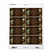 Houten Achtergrond met Mechanische Zeepaard Etiket (Full Sheet)