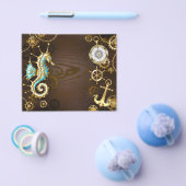 Houten achtergrond met mechanische zeepaard flyer (Enkel)