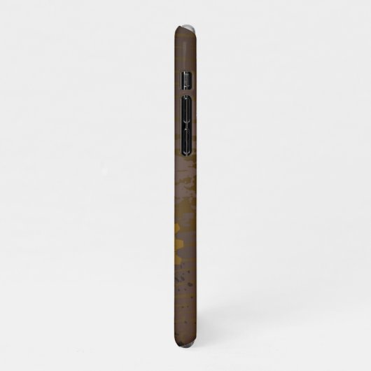 Houten achtergrond met mechanische zeepaard iPhone hoesje (Linkerkant)