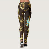 Houten achtergrond met mechanische zeepaard leggings (Achterkant)