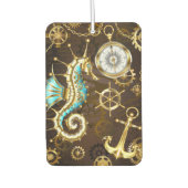 Houten Achtergrond met Mechanische Zeepaard Luchtverfrisser (Voorkant)