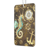 Houten Achtergrond met Mechanische Zeepaard Luchtverfrisser (Links)