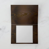 Houten achtergrond met mechanische zeepaard notitiekaartje (Binnen)