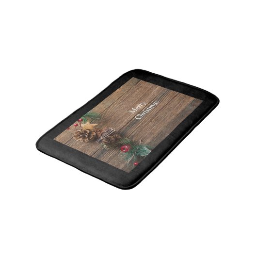 houten achtergrond met pijnbomen badmat (Gekanteld)