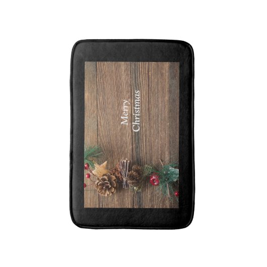 houten achtergrond met pijnbomen badmat (Voorkant Verticaal)