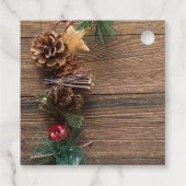 houten achtergrond met pijnbomen bedankjes labels (Achterkant)