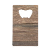 houten achtergrond met pijnbomen creditkaart flessenopener (Achterkant)